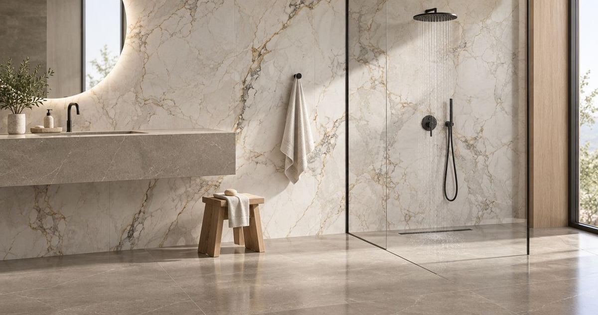 Porcelain slabs for shower walls: what to confirm first