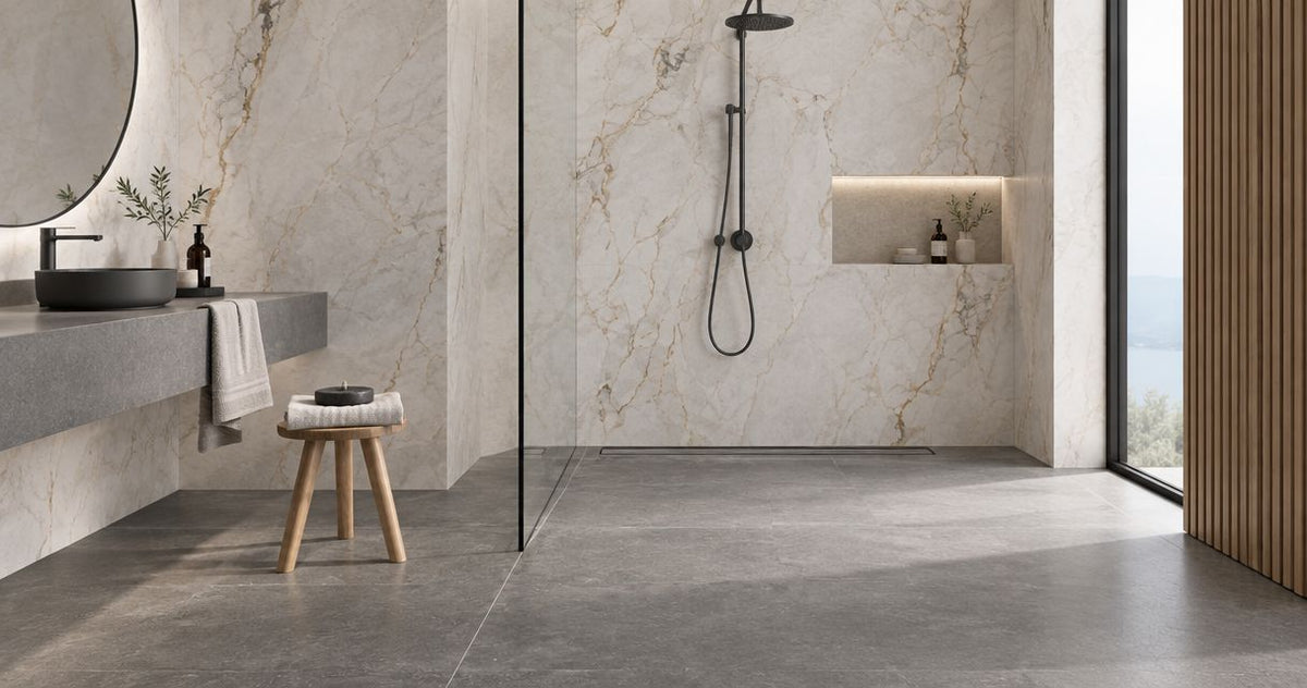 Can you use large format shower tile on a shower floor?