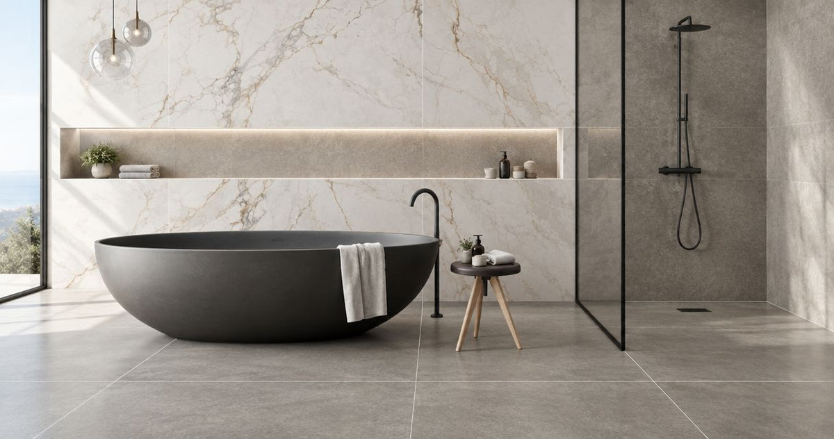 How wide should large format porcelain tile grout joints be?