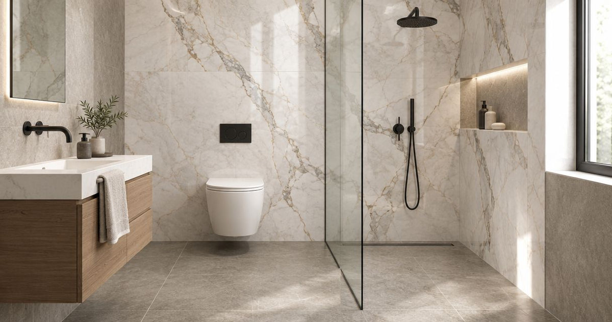 Can large format shower tile work in a small bathroom?